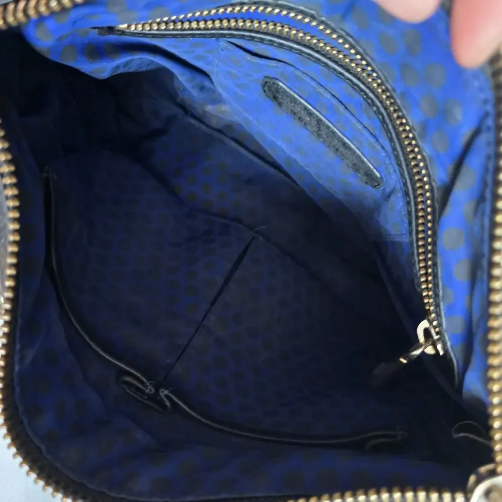 Rebecca Minkoff Black Leather Chain-Link Crossbody Bag Studs Tassel M.A.C